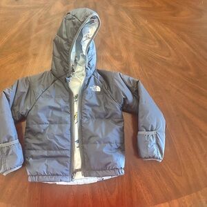 The North Face Perrito Gray Blue Reversible Hooded Jacket